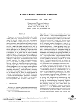 A Model of Stateful Firewalls and Its Properties