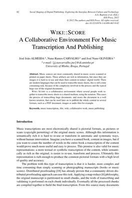 A Collaborative Environment for Music Transcription and Publishing