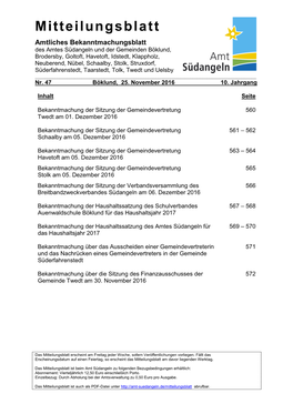 Mitteilungsblatt