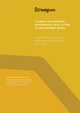 Belgium Regions Programme Booklet a Europe That Matters!