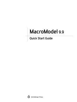Macromodel Quick Start Guide