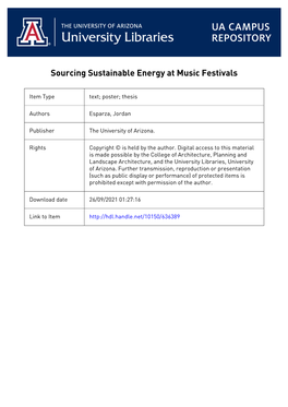 Sourcing Sustainable Energy at Music Festivals