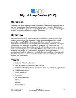 Digital Loop Carrier (DLC)