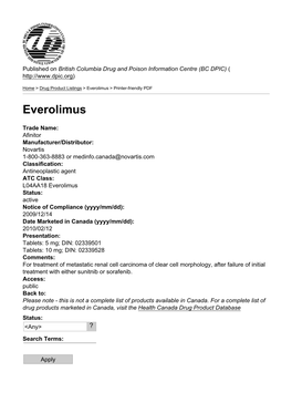 Everolimus > Printer-Friendly PDF