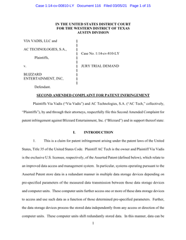 Case 1:14-Cv-00810-LY Document 116 Filed 03/05/21 Page 1 of 15