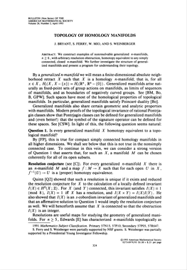 Topology of Homology Manifolds