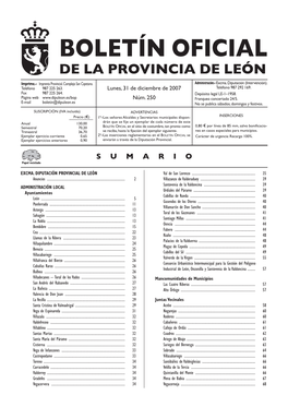 Boletín Oficial De La Provincia De León