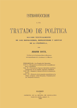 Introducción Á Un Tratado De Política Sacado Textualmente De Los Refraneros, Romanceros Y Gestas De La Península