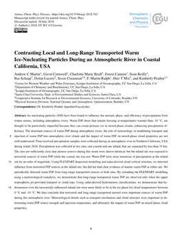 Contrasting Local and Long-Range Transported Warm Ice-Nucleating