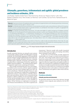 Chlamydia, Gonorrhoea, Trichomoniasis and Syphilis