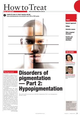 Disorders of Pigmentation — Part 2: Hypopigmentation