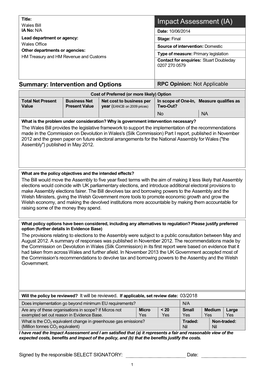 Impact Assessment