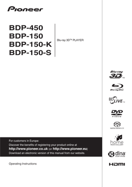 Bdp-450 Bdp-150 Bdp-150-K Bdp-150-S