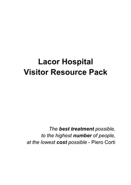 Lacor Hospital Visitor Resource Pack