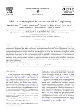 Mini-E: a Tractable System for Chromosome and BAC Engineering