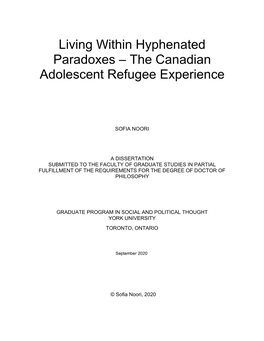 The Canadian Adolescent Refugee Experience