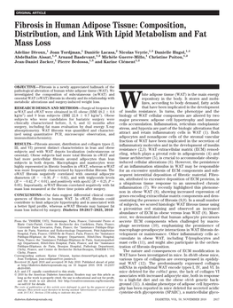 Fibrosis in Human Adipose Tissue