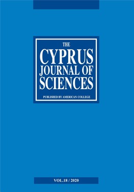 Cyprus Journal of Sciences Vol. 18