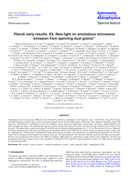 Planck Early Results. XX. New Light on Anomalous Microwave Emission from Spinning Dust Grains