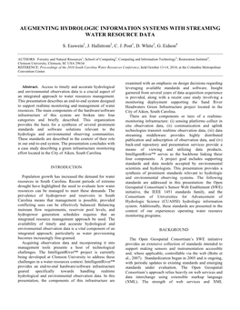 Augmenting Hydrologic Information Systems with Streaming Water Resource Data