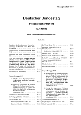 Stenografischer Bericht 10. Sitzung