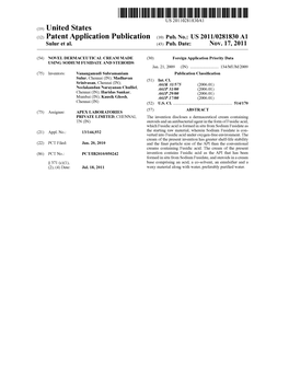 (12) Patent Application Publication (10) Pub. No.: US 2011/0281830 A1 Sulur Et Al