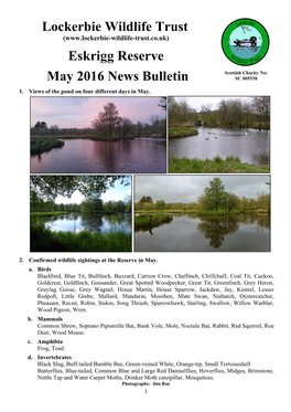 Lockerbie Wildlife Trust Eskrigg Reserve May 2016 News Bulletin
