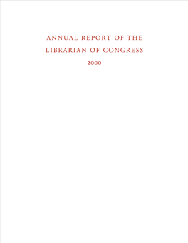 Annual Report of the Librarian of Congress