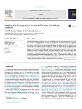 Modeling the Development of Martian Sublimation Thermokarst Landforms