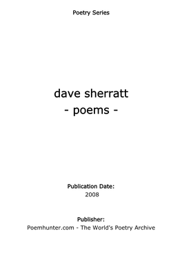 Dave Sherratt - Poems