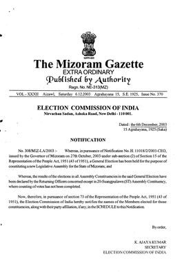 The Mizoram Gazette Wuf,Cisftea
