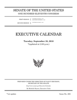 Executive Calendar