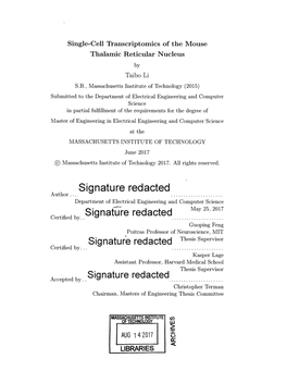 Signature Redacted Thesis Supervisor Certified By