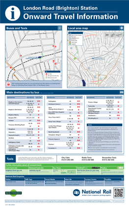 London Road (Brighton) Station I Onward Travel Information Buses and Taxis Local Area Map