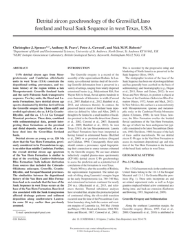 Detrital Zircon Geochronology of the Grenville/Llano Foreland and Basal Sauk Sequence in West Texas, USA