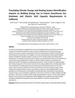 Translating Climate Change and Heating System Electrification