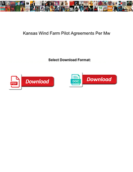 Kansas Wind Farm Pilot Agreements Per Mw