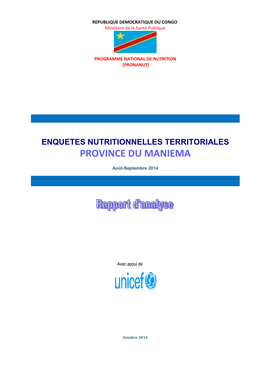 REPUBLIQUE DEMOCRATIQUE DU CONGO Ministère De La Santé Publique