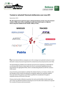 Tracked Or Wheeled? Denmark Deliberates Over New APC