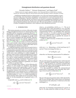 Entanglement Distribution and Quantum Discord