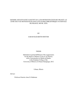 THESIS Submitted in Partial Fulfillment of the Requirements for The