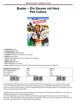 Buster – Ein Gauner Mit Herz Phil Collins