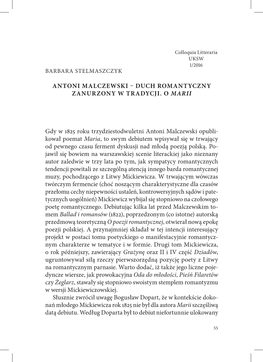 Antoni Malczewski – Duch Romantyczny Zanurzony W Tradycji