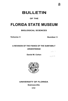 BULLETIN FLORIDA STATE MUSEUM Vol