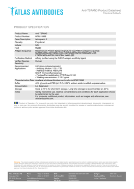 PRODUCT SPECIFICATION Anti-TSPAN3