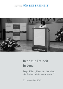 Rede Zur Freiheit in Jena