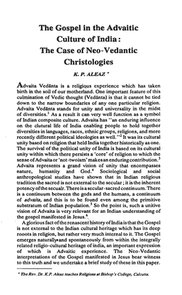 K.P. Aleaz, "The Gospel in the Advaitic Culture of India: the Case of Neo