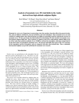 Analysis of Mountain Wave 3D Wind Fields in the Andes Derived From