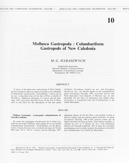 Mollusca Gastropoda : Columbariform Gastropods of New Caledonia