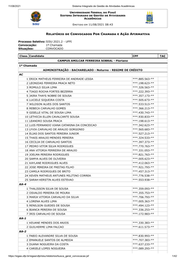 Convocação CHAMADA REGULAR